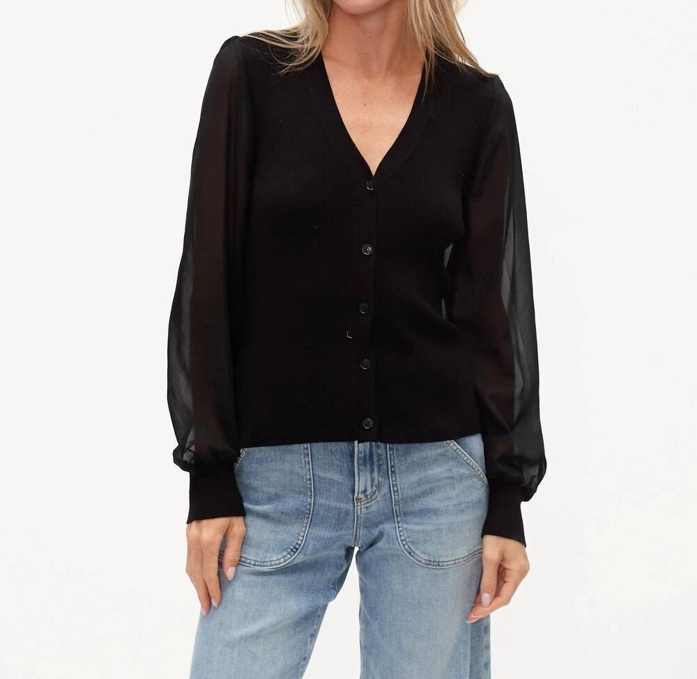 NEW SIX/FIFTY women's celeste mixed media top in black